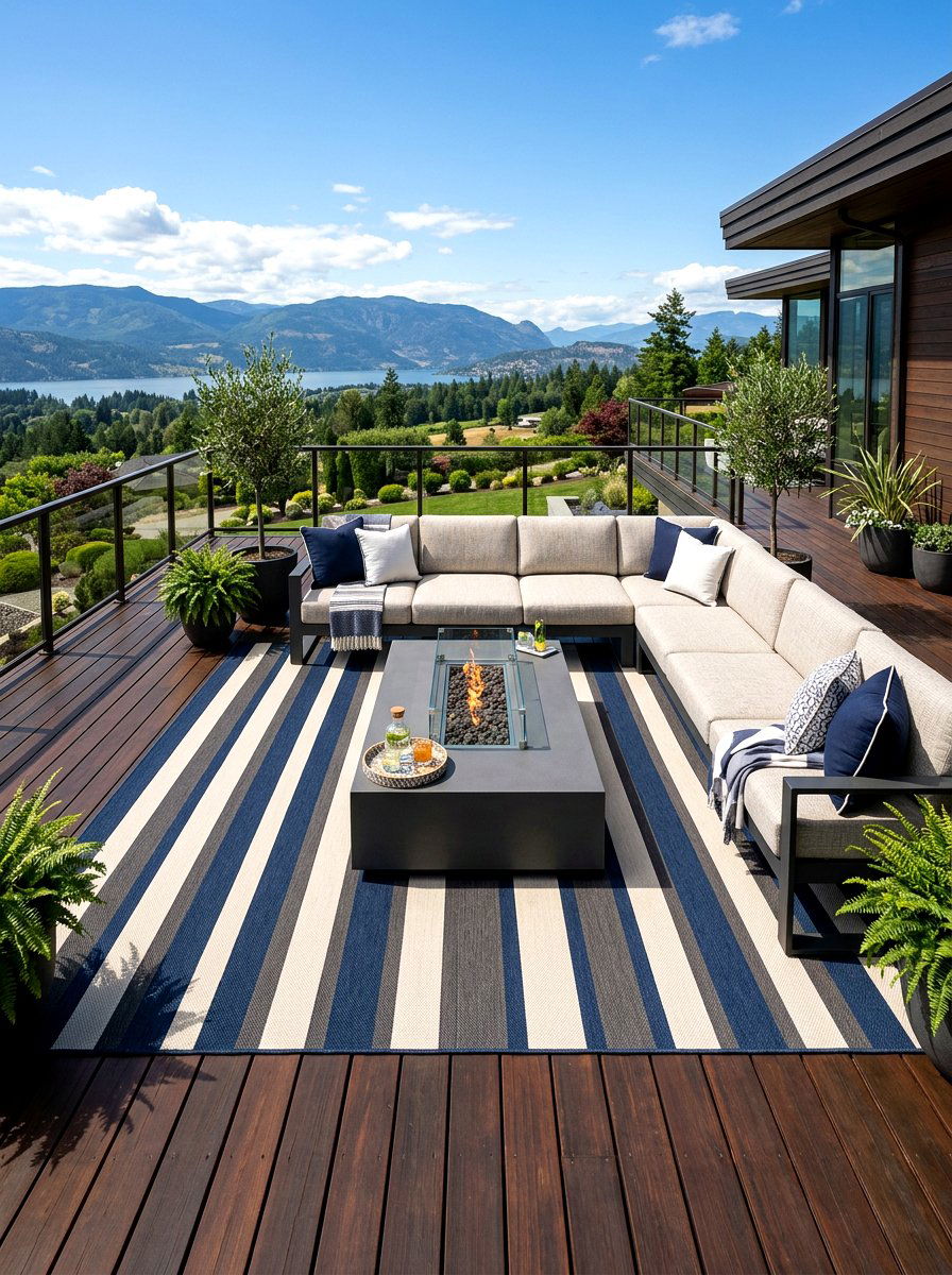 Wide stripe outdoor rug - 30 striped outdoor rug ideas
