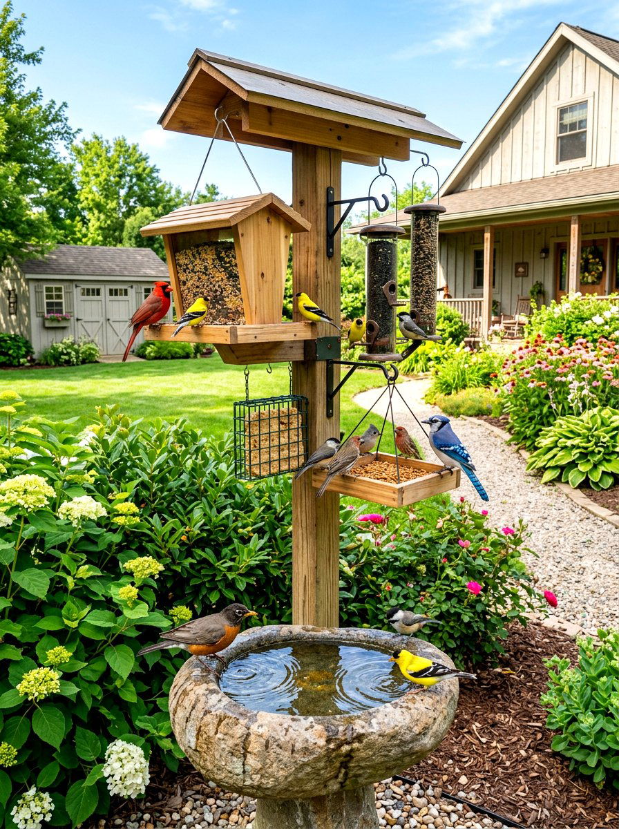 Wild Bird Station - 30 rewilded backyard ideas