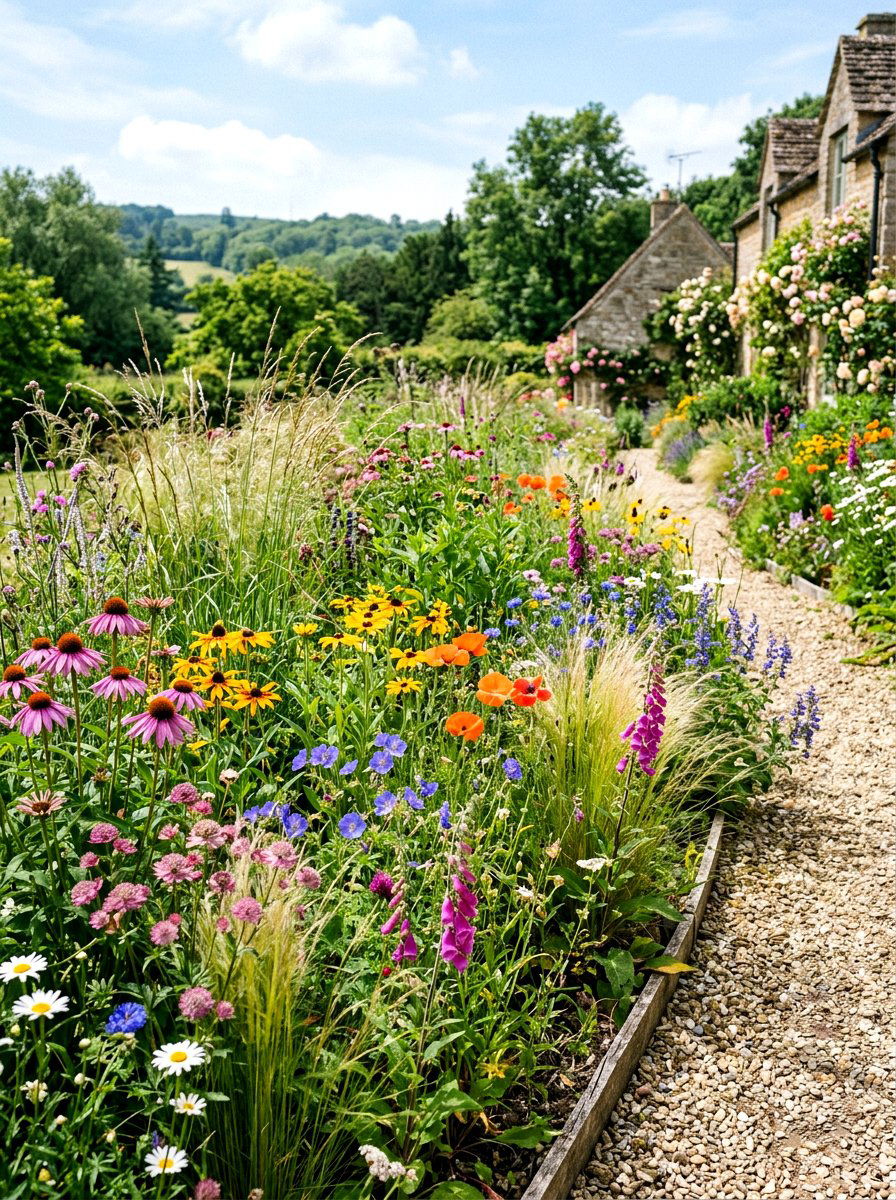 Wild Garden Border Design - 30 pollinator border ideas