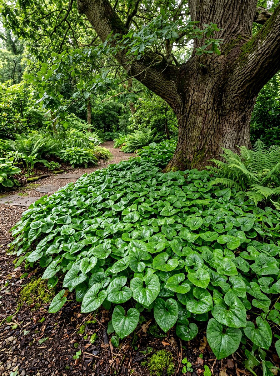Wild Ginger Groundcover - 30 woodland shade garden ideas