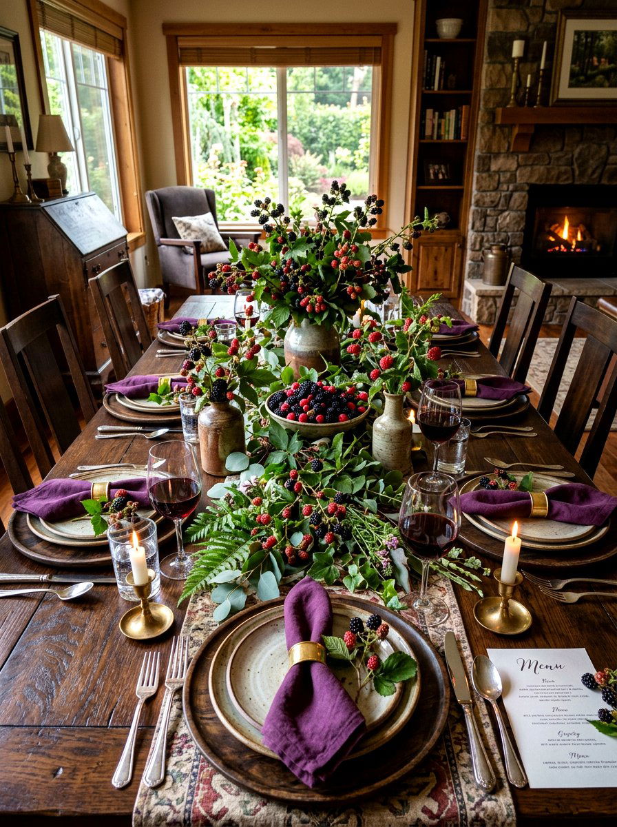 Wild berry branch - 30 garden inspired tablescape ideas