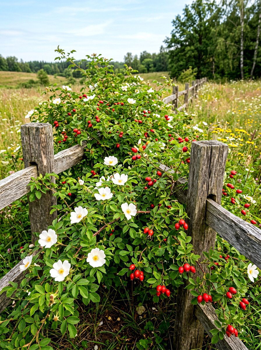 Wild rose hedge - 30 rose hedge ideas
