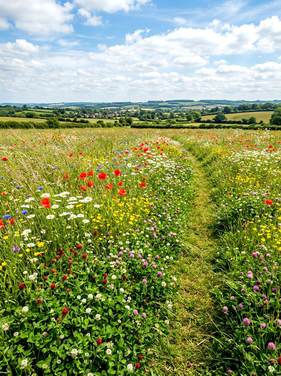 Wildflower And Clover Meadow - 30 clover backyard ideas