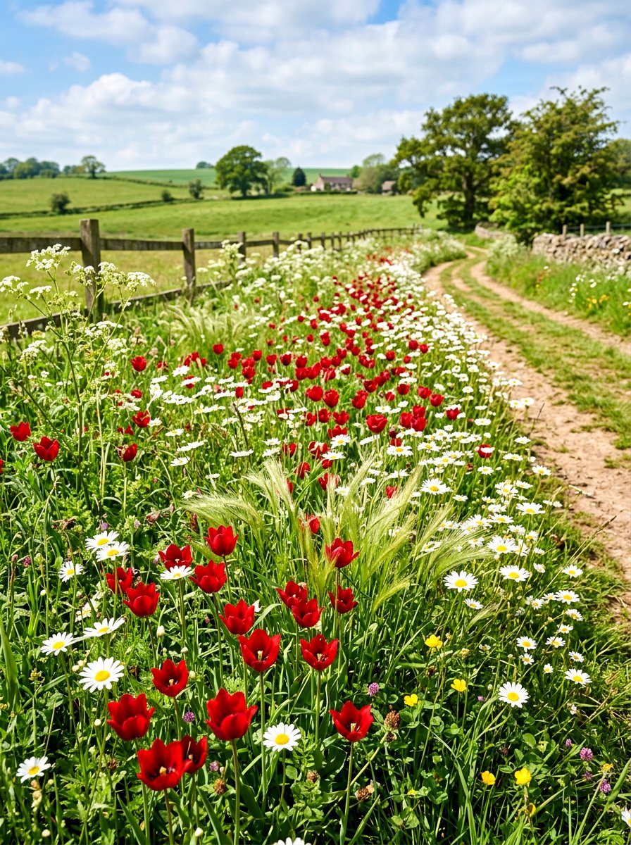 Wildflower And Tulip Border - 30 tulip border ideas