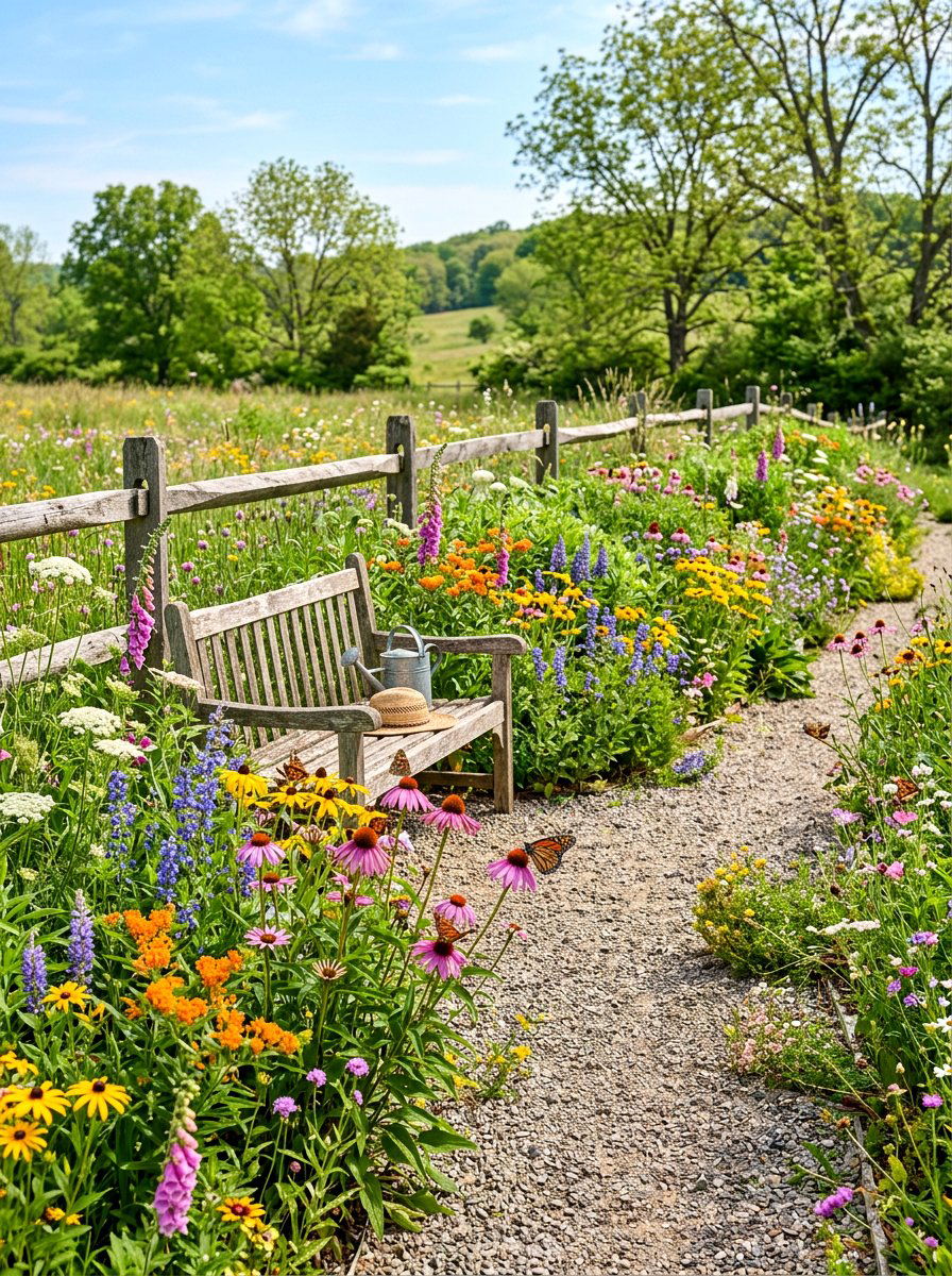 Wildflower Butterfly Garden Border - 30 butterfly border ideas
