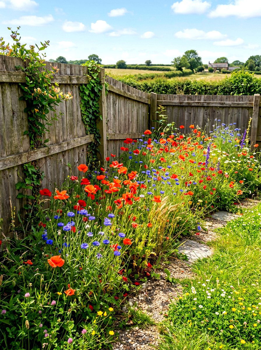 Wildflower Corner Garden Patch - 30 corner garden ideas