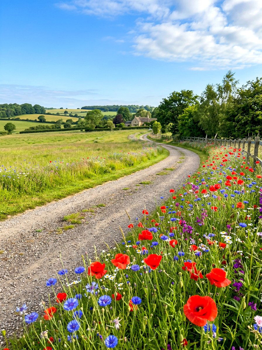 Wildflower Driveway Border - 30 driveway border ideas