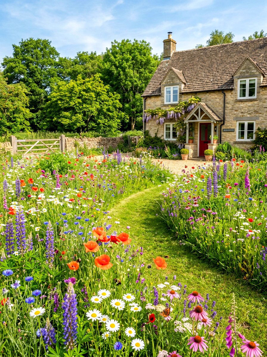 Wildflower Front Yard - 30 low water front yard ideas