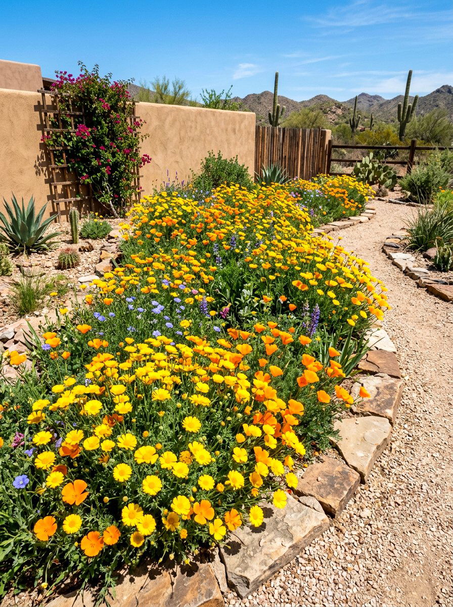 Wildflower Garden Bed - 30 southwestern backyard ideas