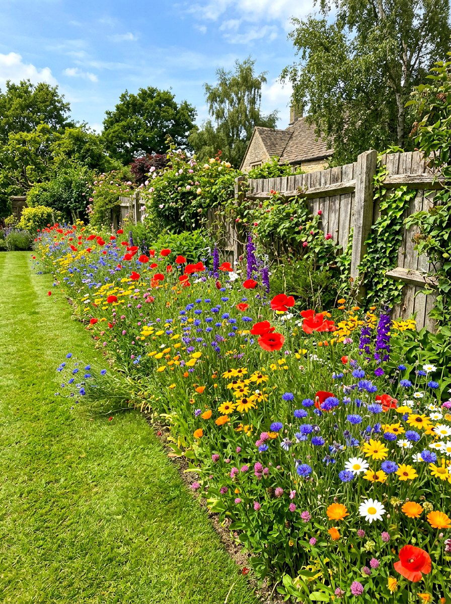 Wildflower Garden Border - 30 bohemian backyard ideas