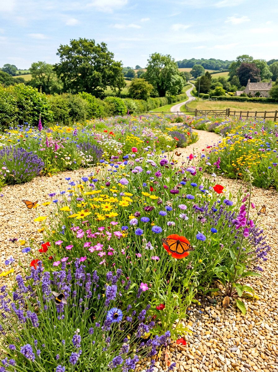 Wildflower Gravel Meadow - 30 gravel garden ideas