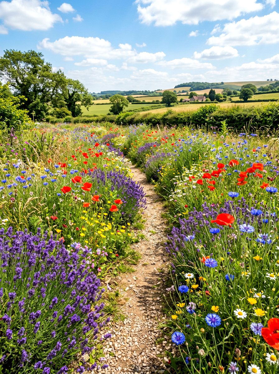 Wildflower Lavender Walkway - 30 lavender walkway ideas