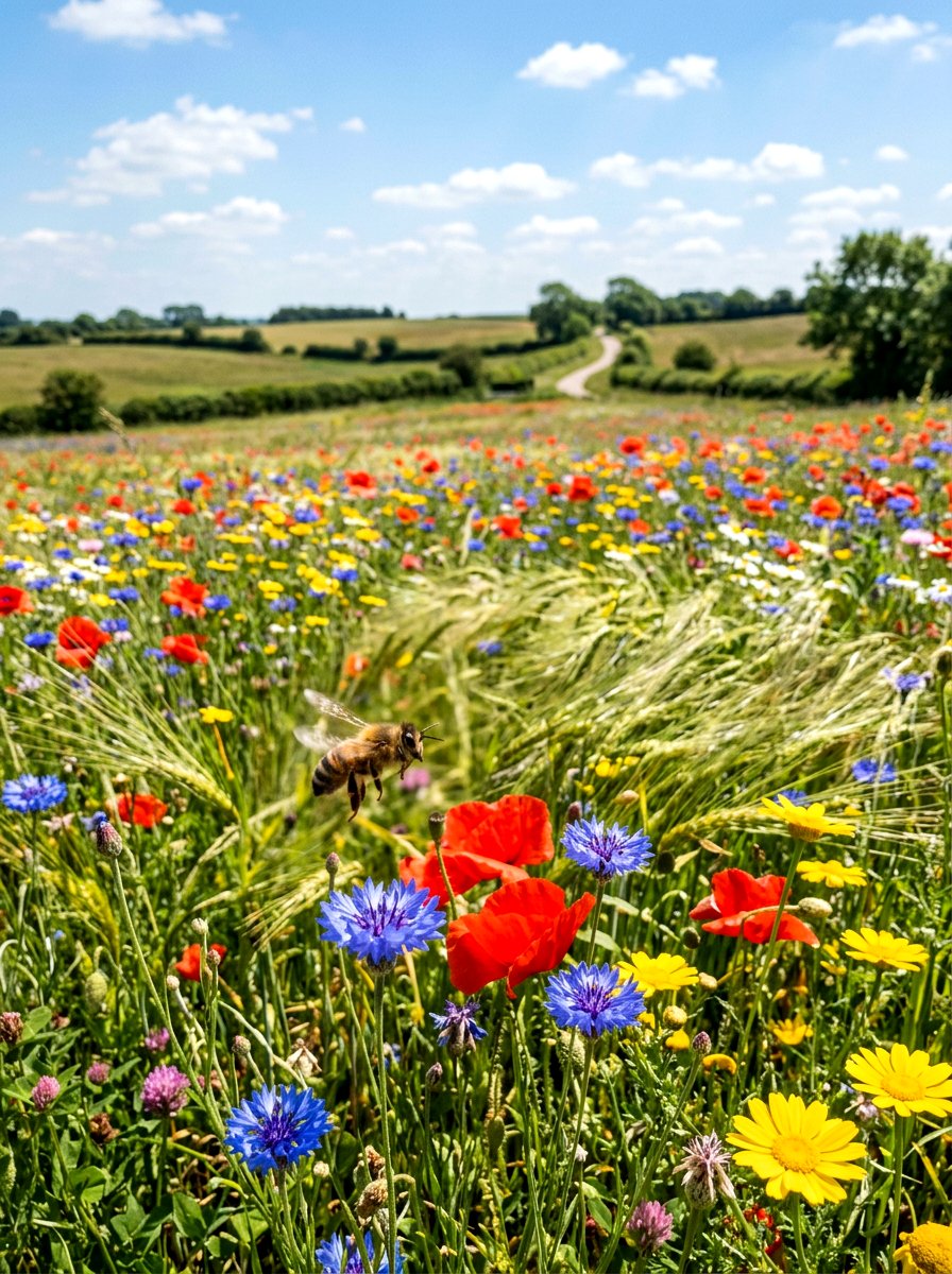 Wildflower Meadow - 30 bee friendly garden ideas