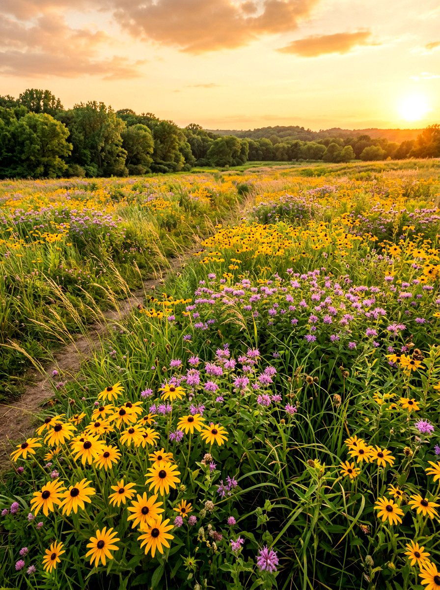 Wildflower Meadow - 30 native wildflower backyard ideas