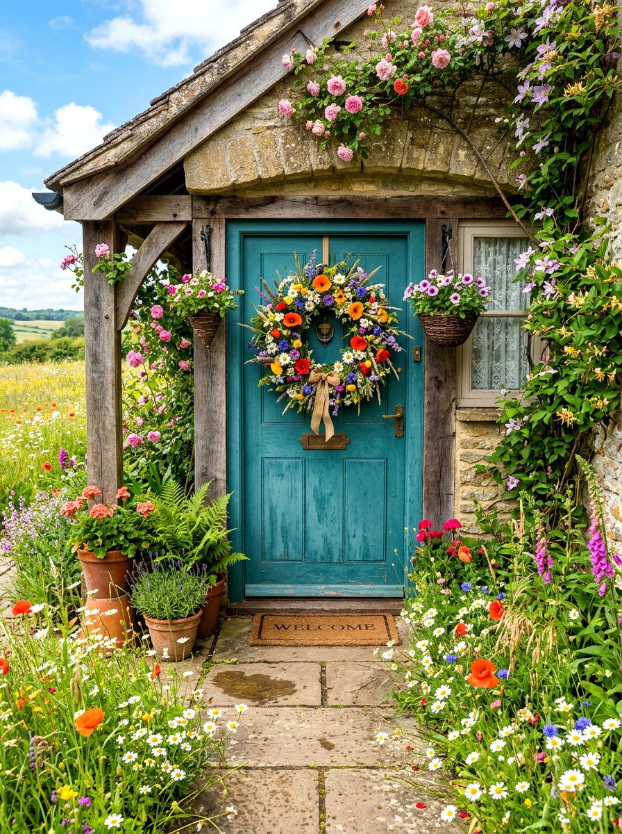 Wildflower Meadow - 30 summer wreath ideas