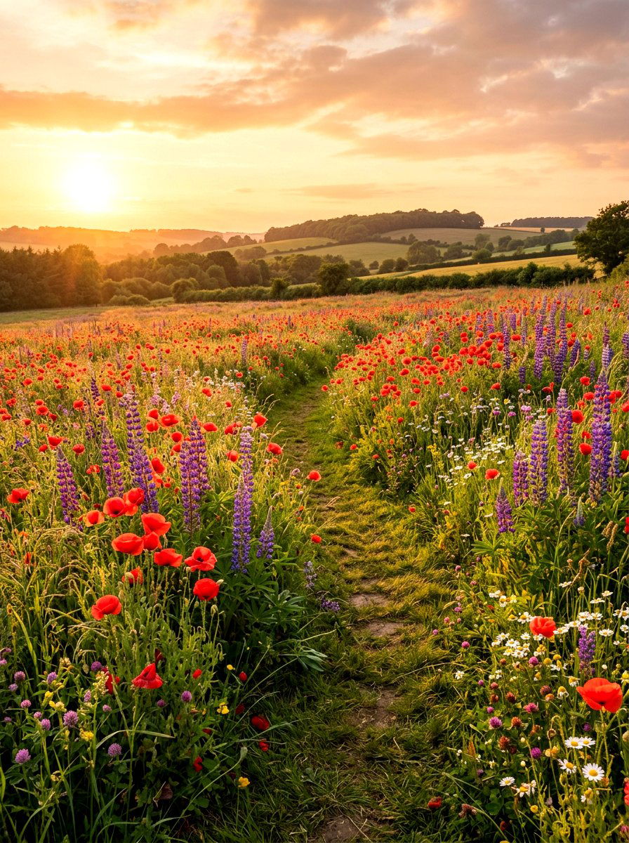Wildflower Meadow - 30 low water backyard ideas