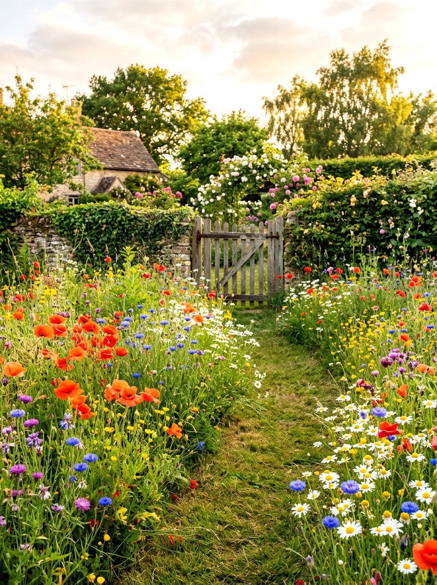 Wildflower Meadow Backyard Corner - 30 secret garden ideas