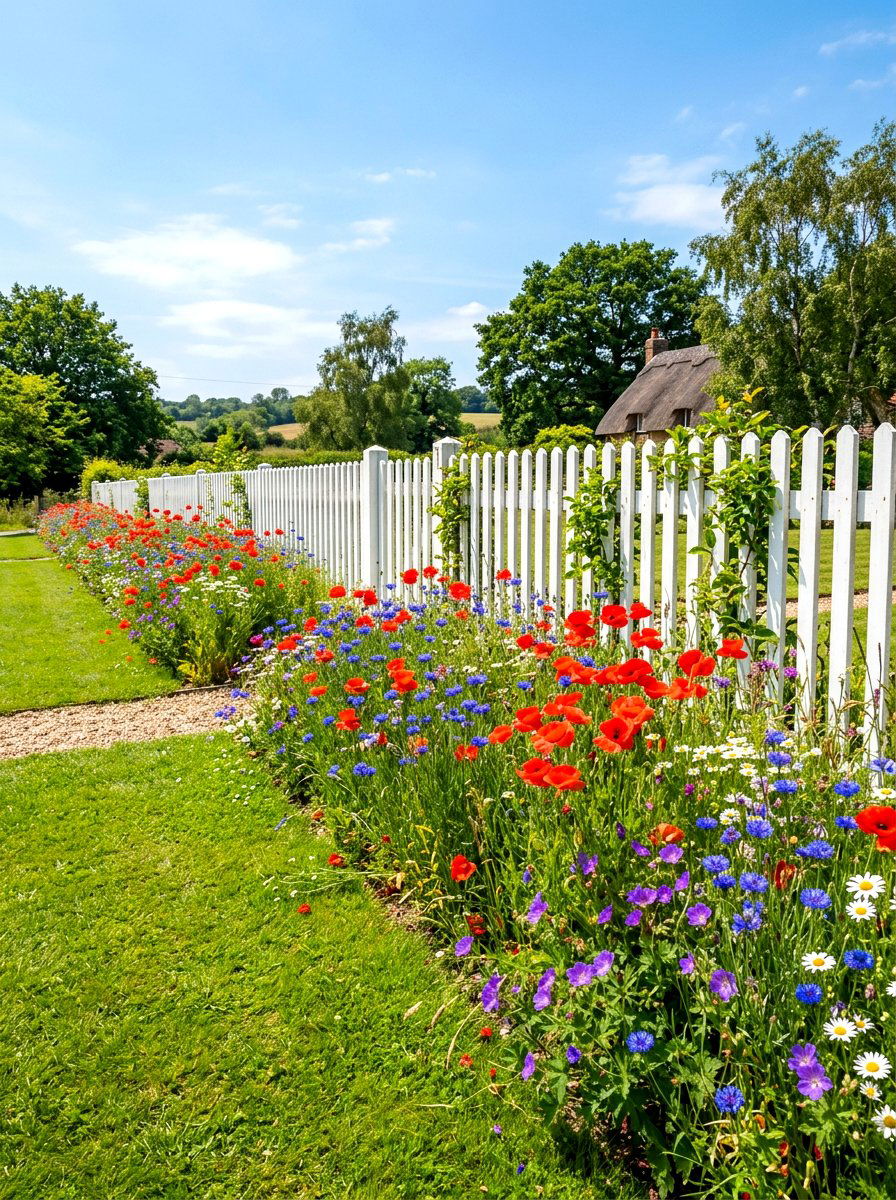Wildflower Meadow Border - 30 budget backyard ideas