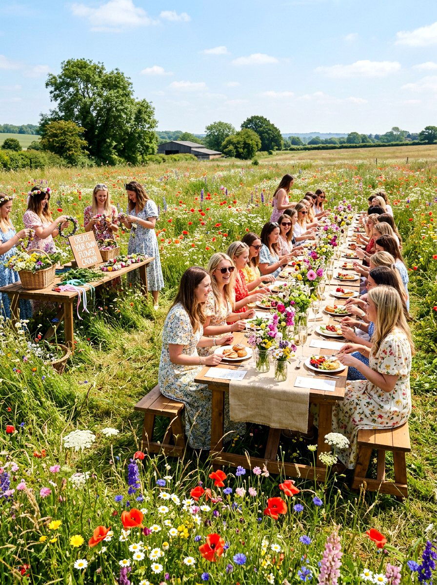 Wildflower Meadow Brunch - 30 backyard bridal brunch ideas
