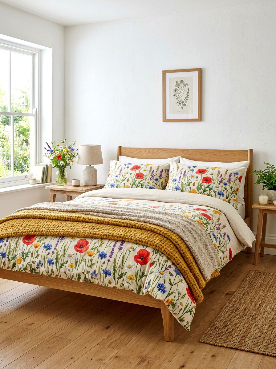 Wildflower Meadow Duvet Set - 30 floral bedding aesthetic ideas