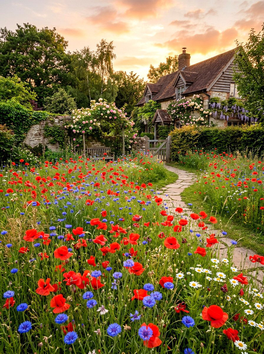Wildflower Meadow Garden - 30 backyard makeover ideas
