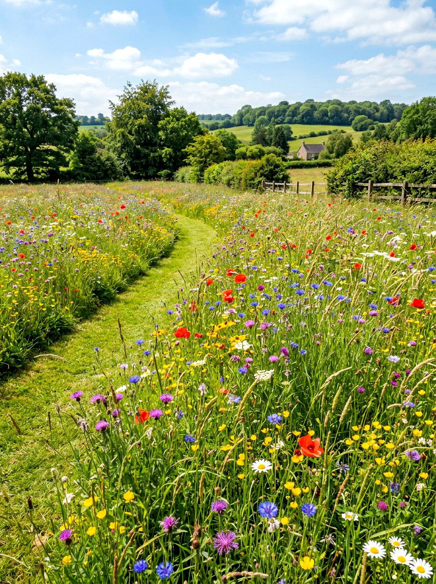 Wildflower Meadow Lawn - 30 front lawn landscaping ideas