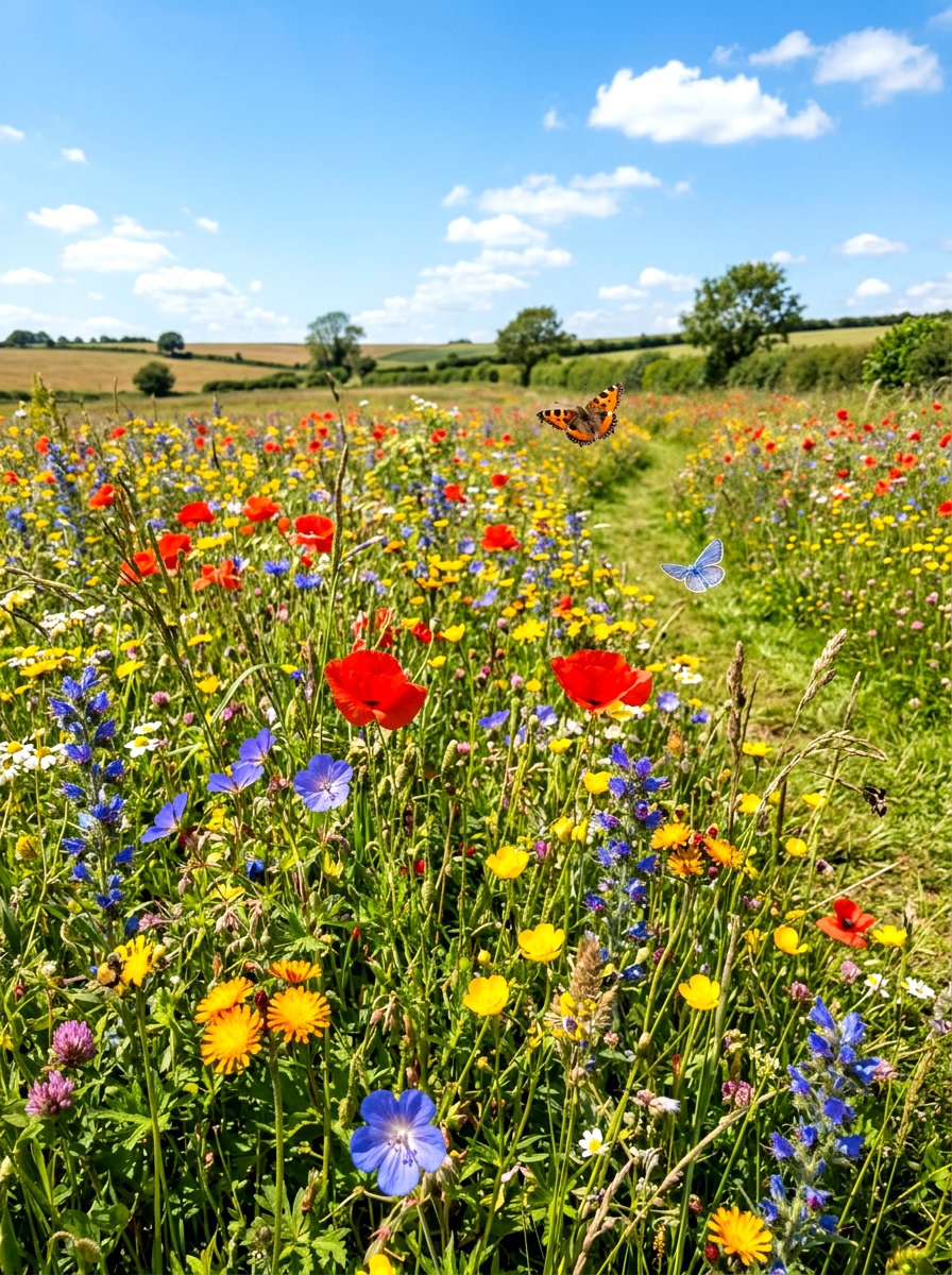 Wildflower Meadow Patch - 30 simple landscaping ideas