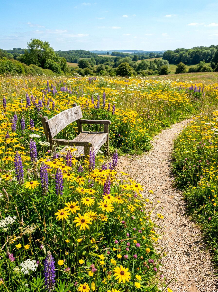 Wildflower Meadow Patch - 30 small yard landscaping ideas
