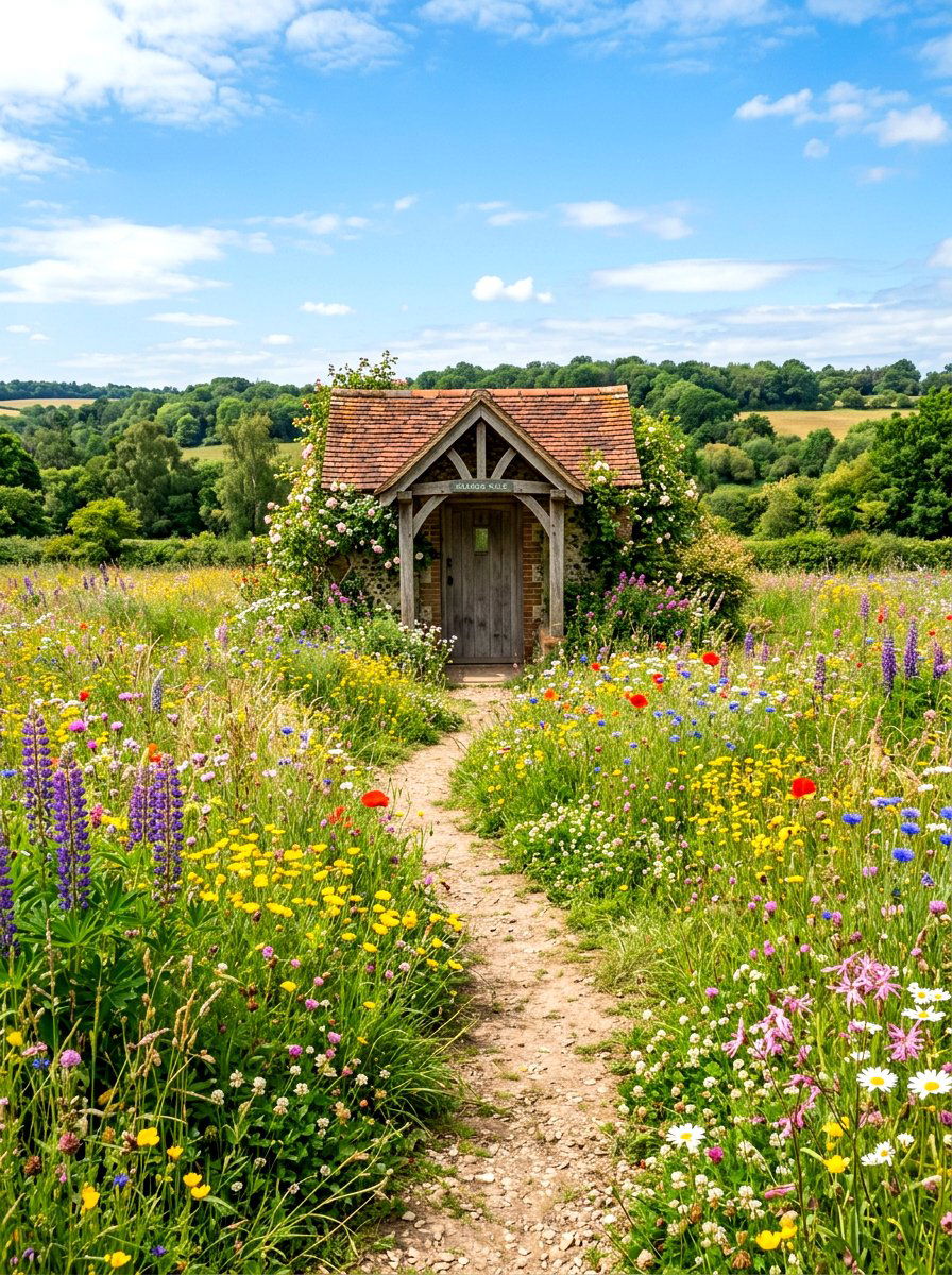 Wildflower Meadow Path - 30 portico landscaping ideas