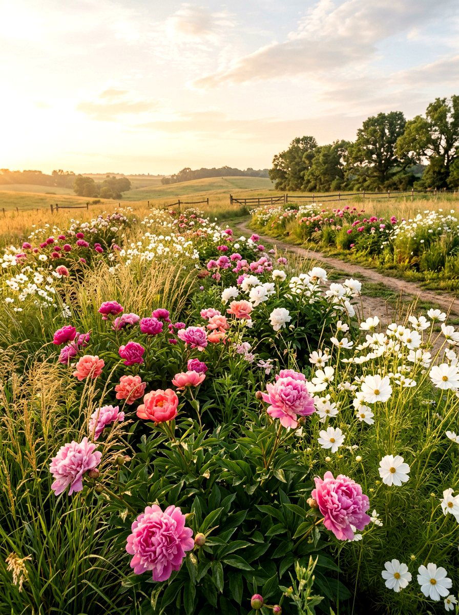 Wildflower Peony Garden - 30 peony garden ideas