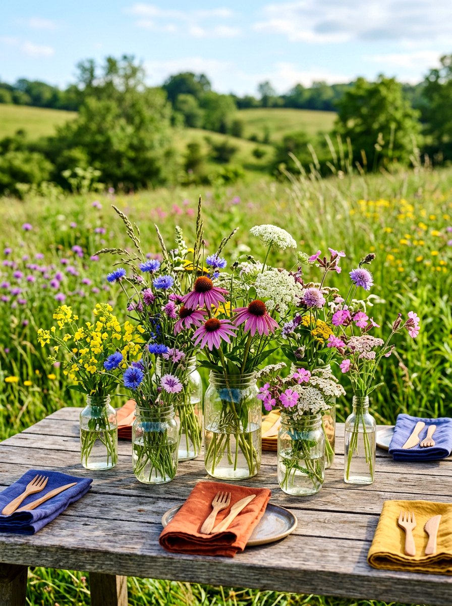 Wildflower Table Centerpiece - 30 garden tea party decor ideas