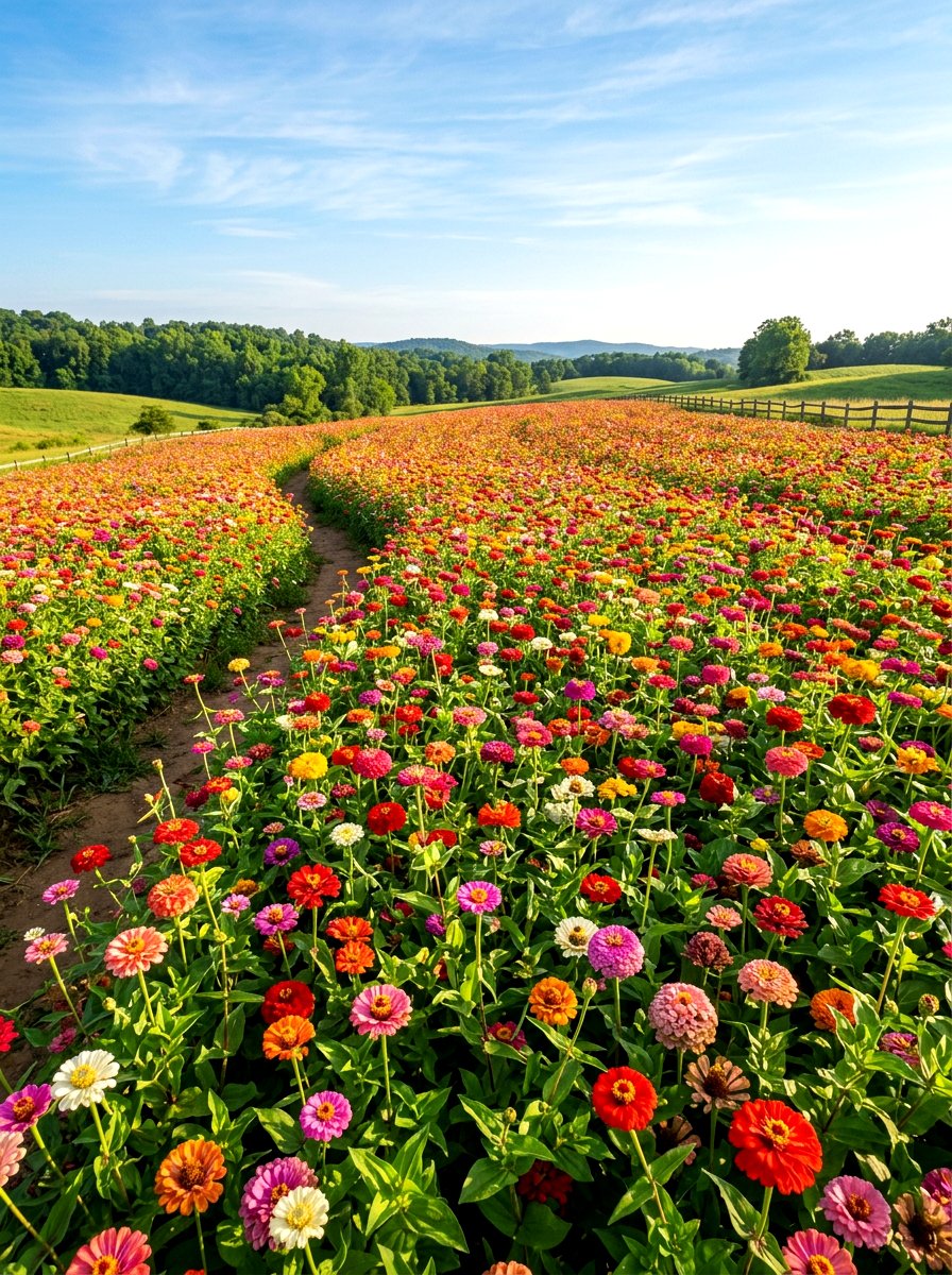 Wildflower Zinnia Field - 30 zinnia garden ideas