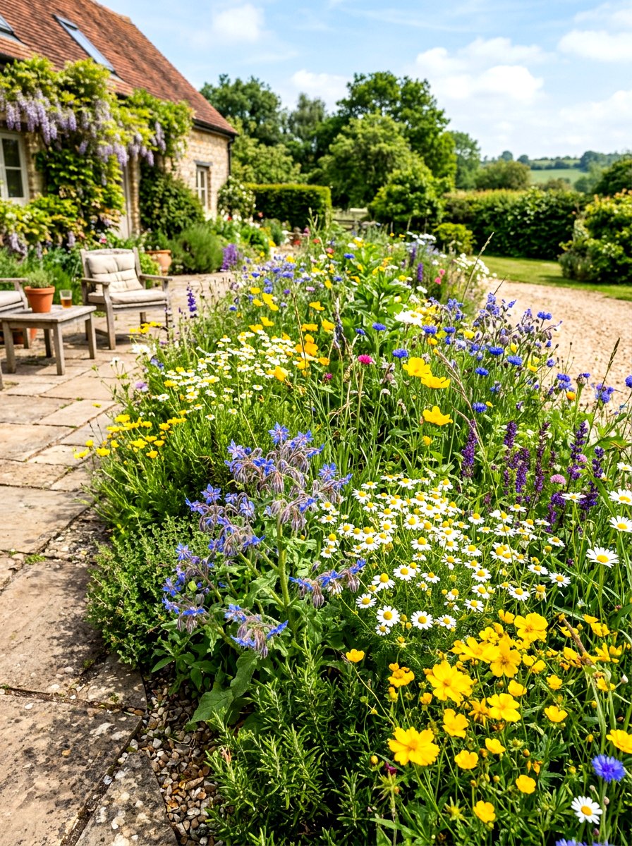 Wildflower and herb blend - 30 herb patio border ideas