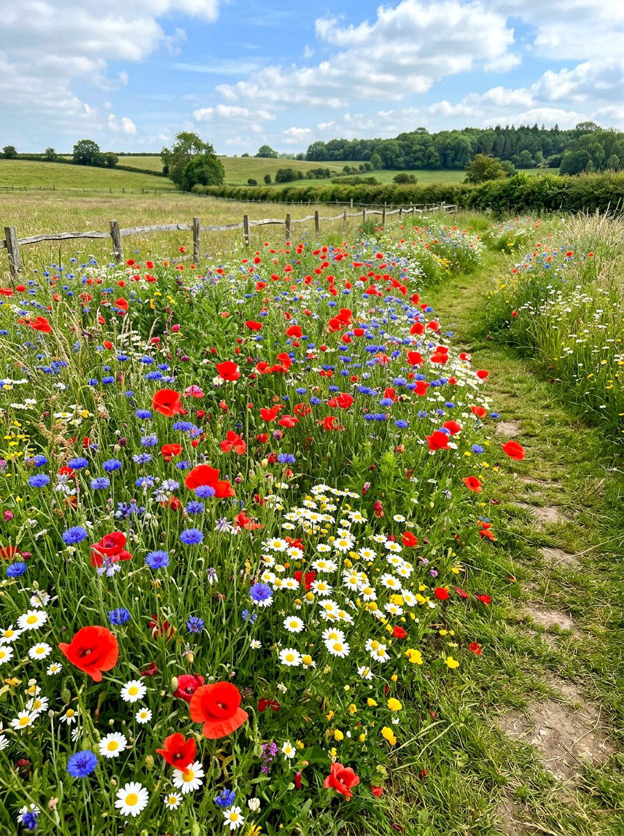 Wildflower corner garden - 30 corner flower bed ideas