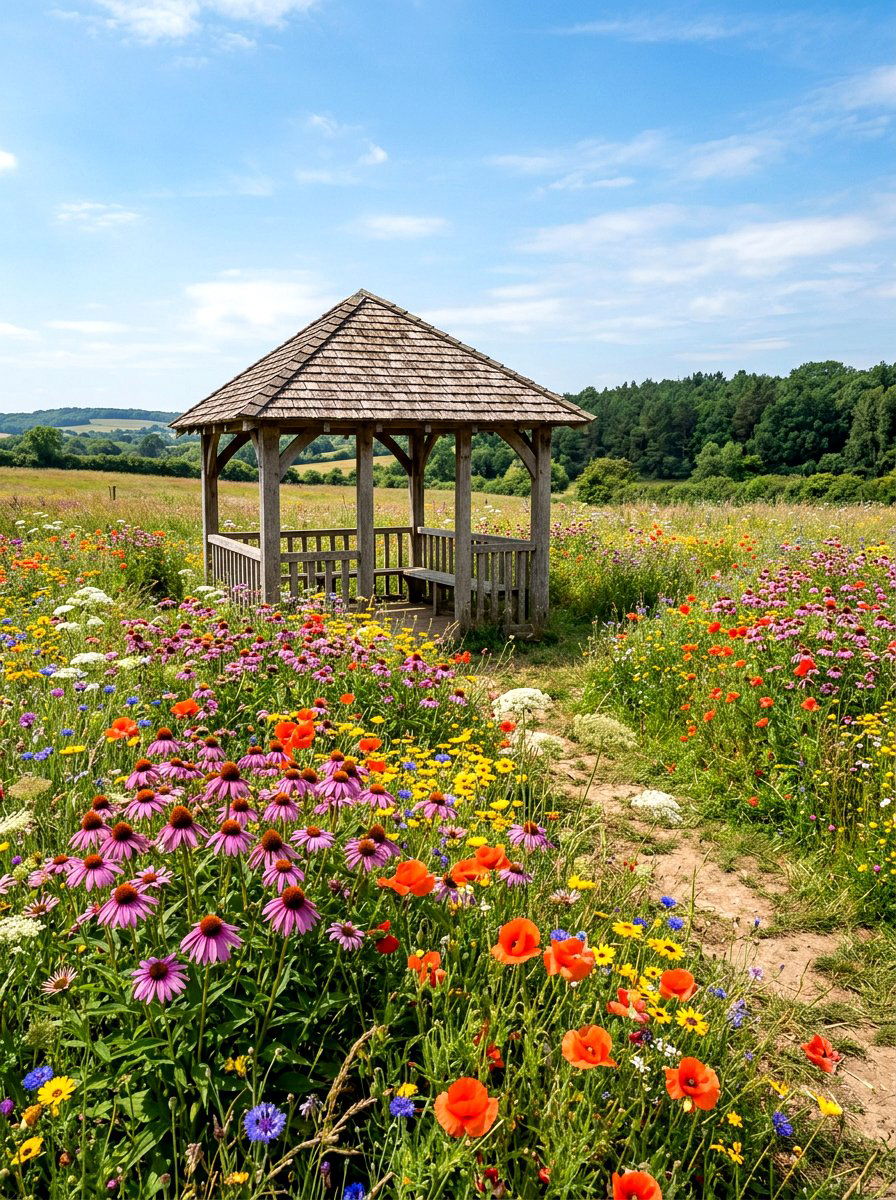 Wildflower gazebo garden landscape - 30 gazebo flower garden ideas