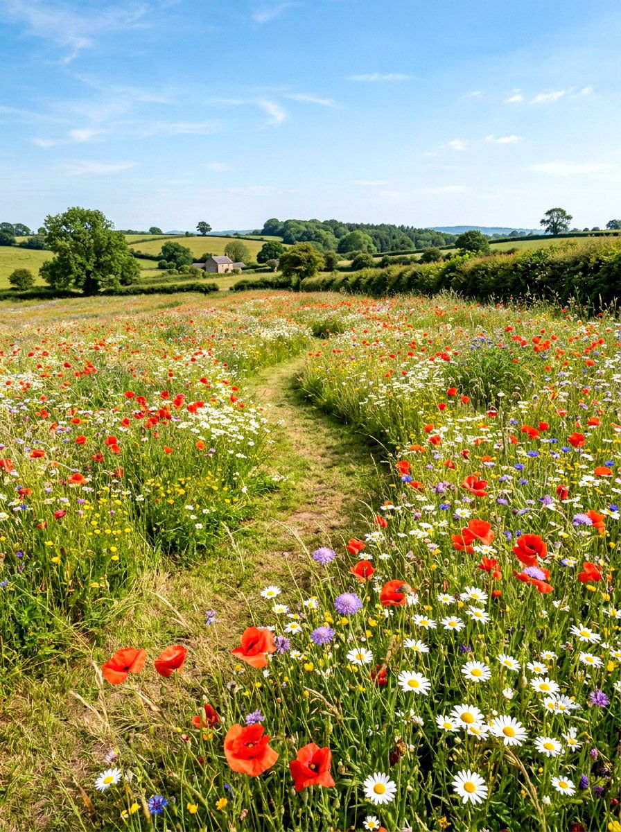 Wildflower meadow - 30 flower farm backyard ideas