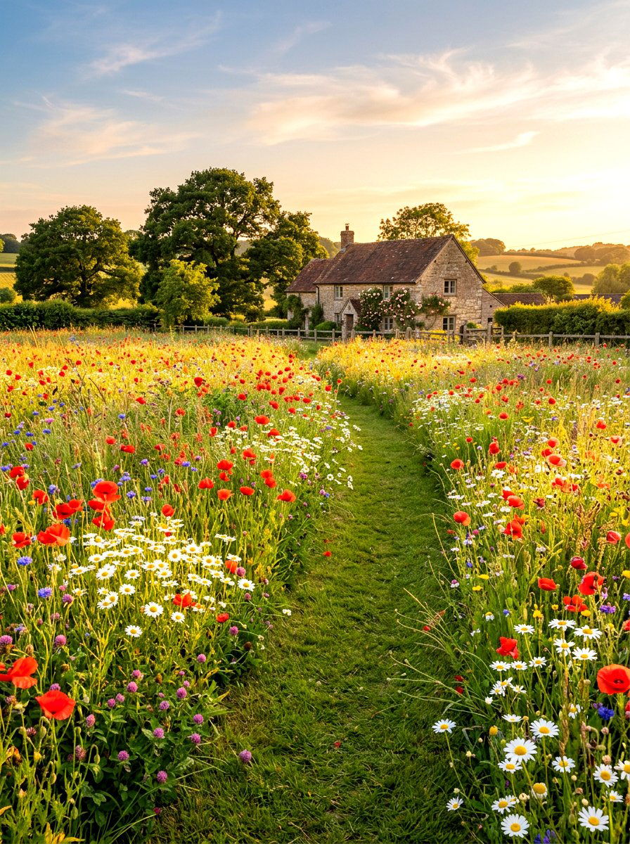 Wildflower meadow - 30 farmhouse backyard ideas
