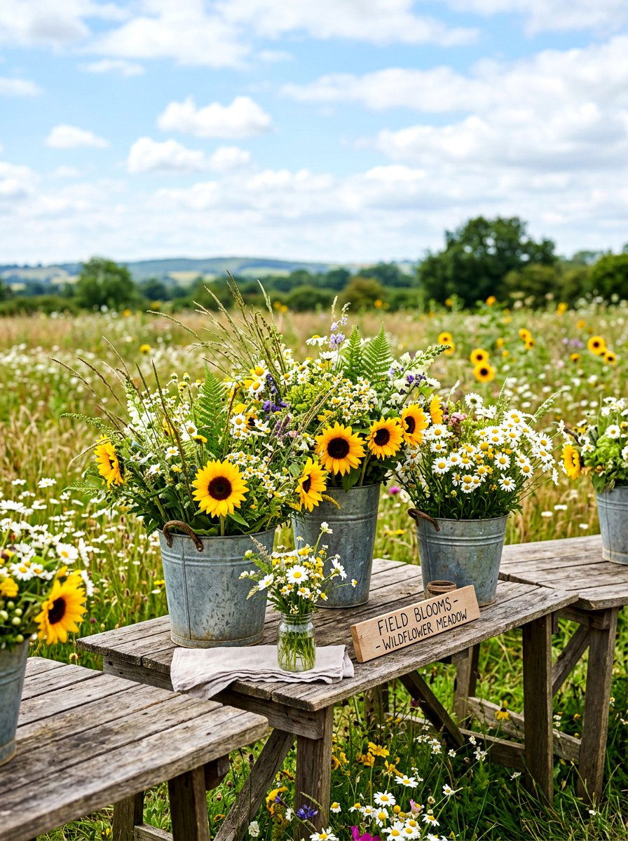 Wildflower meadow arrangement - 30 bridal shower garden party ideas