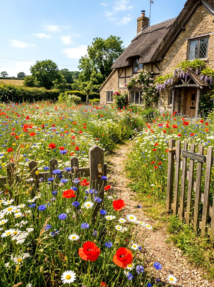 Wildflower meadow garden - 30 low maintenance front yard ideas