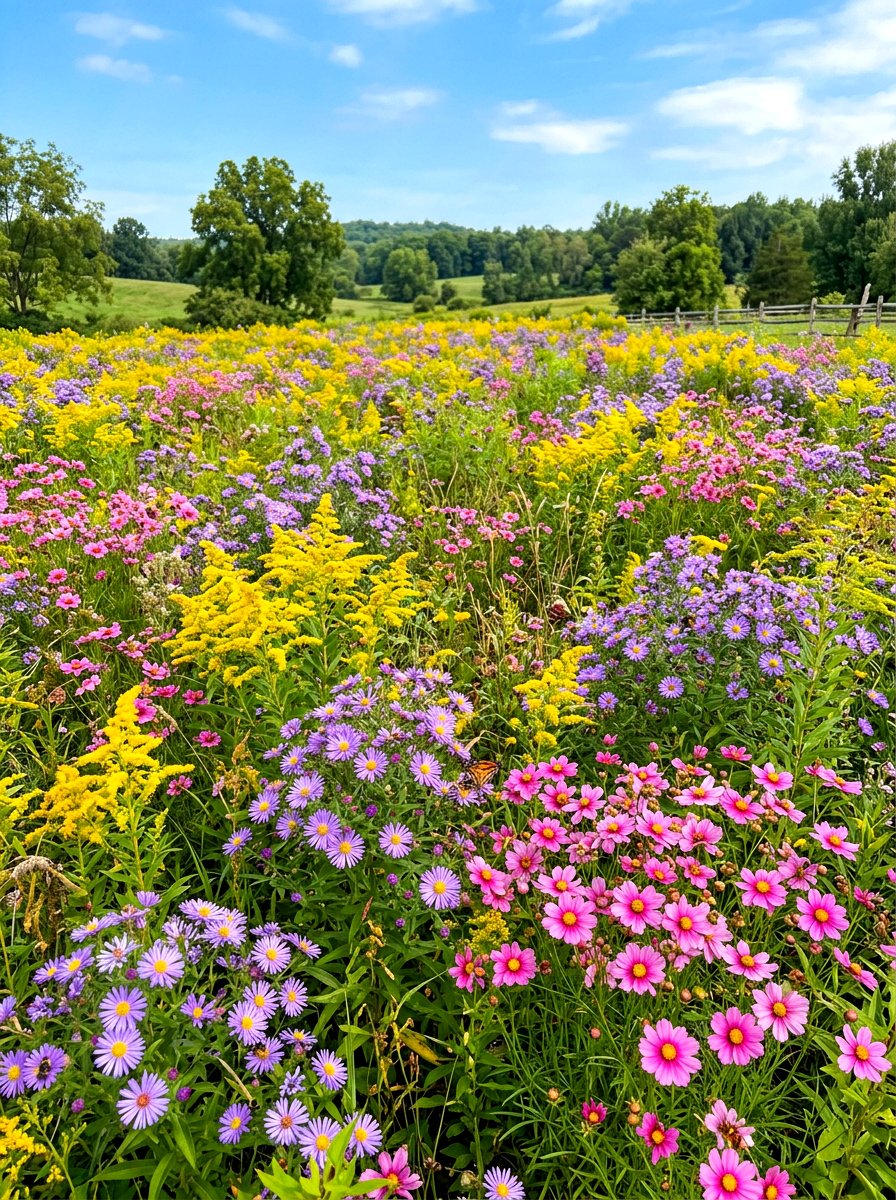 Wildflower meadow garden - 30 prairie garden ideas