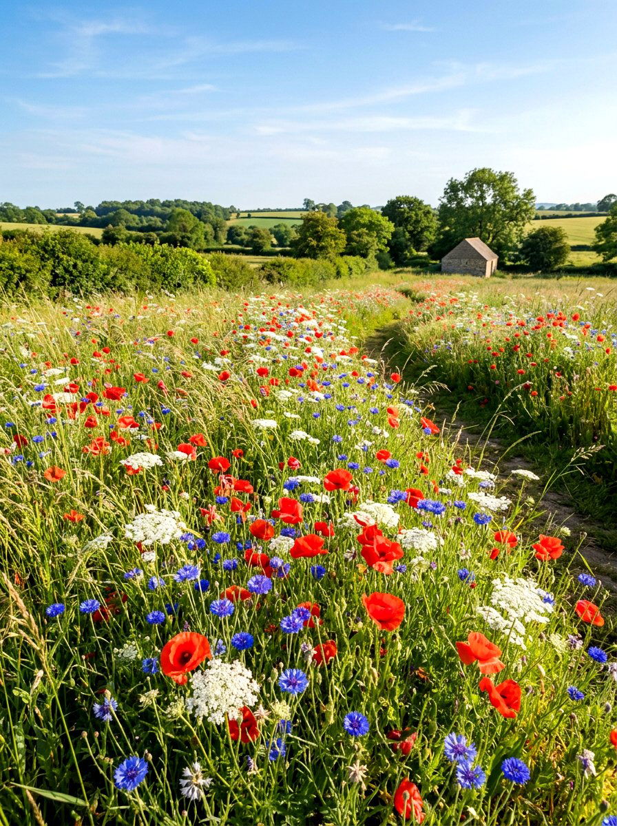 Wildflower meadow patch - 30 cottage cutting garden ideas