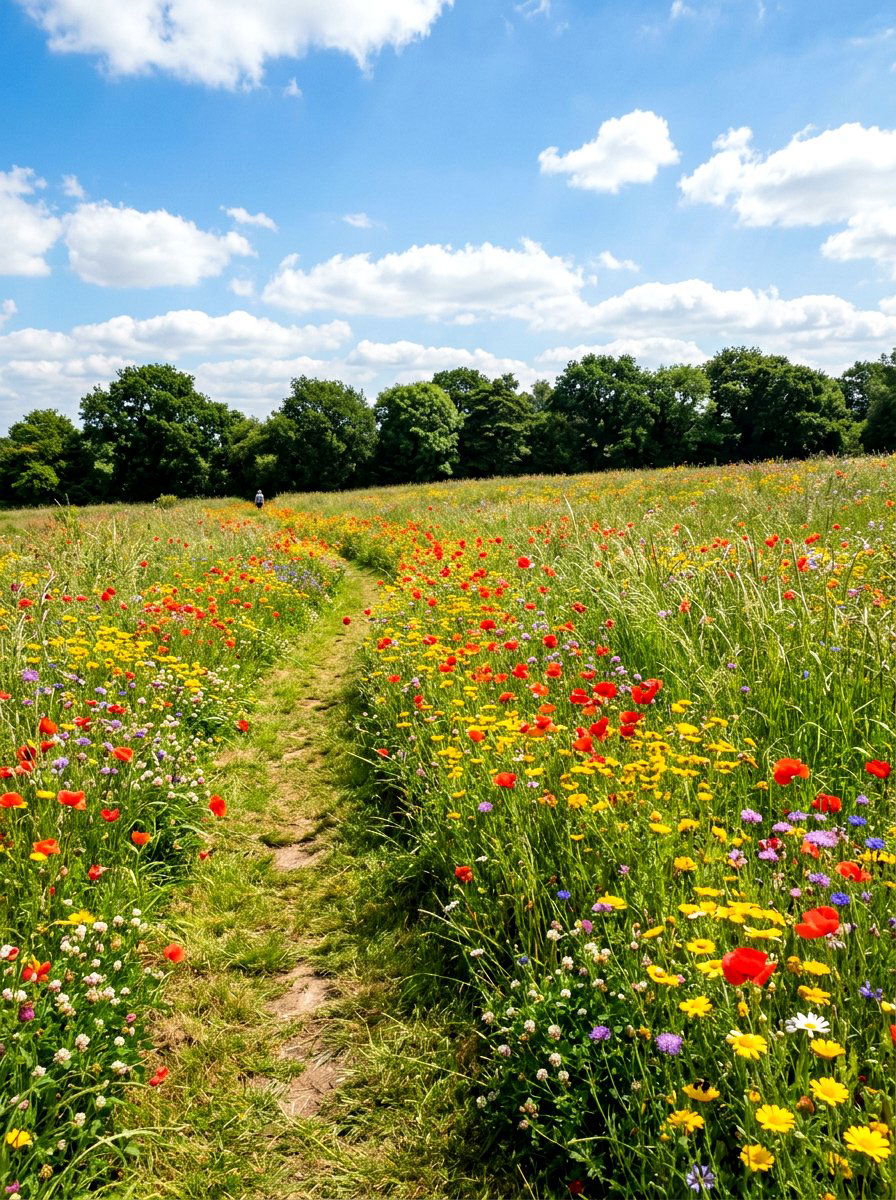 Wildflower meadow trail - 30 secret path garden ideas