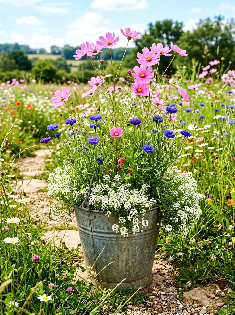 Wildflower planter - 30 mixed container garden ideas