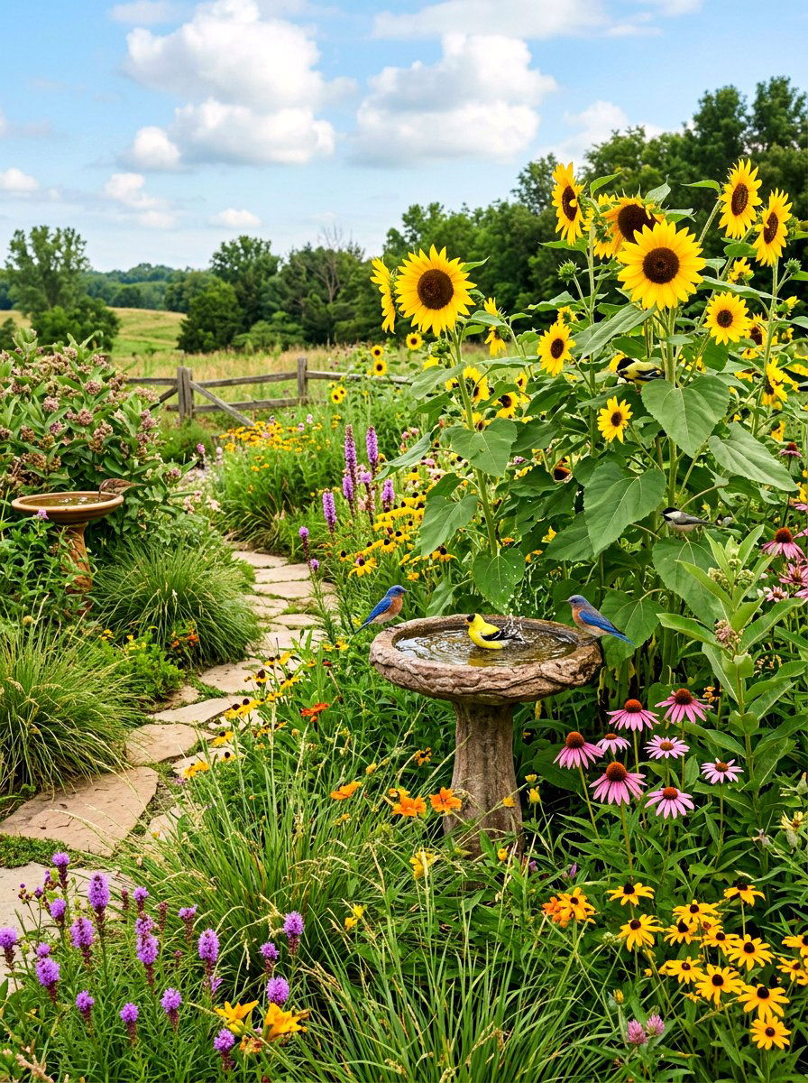 Wildlife Friendly Prairie Garden - 30 prairie front yard landscaping ideas