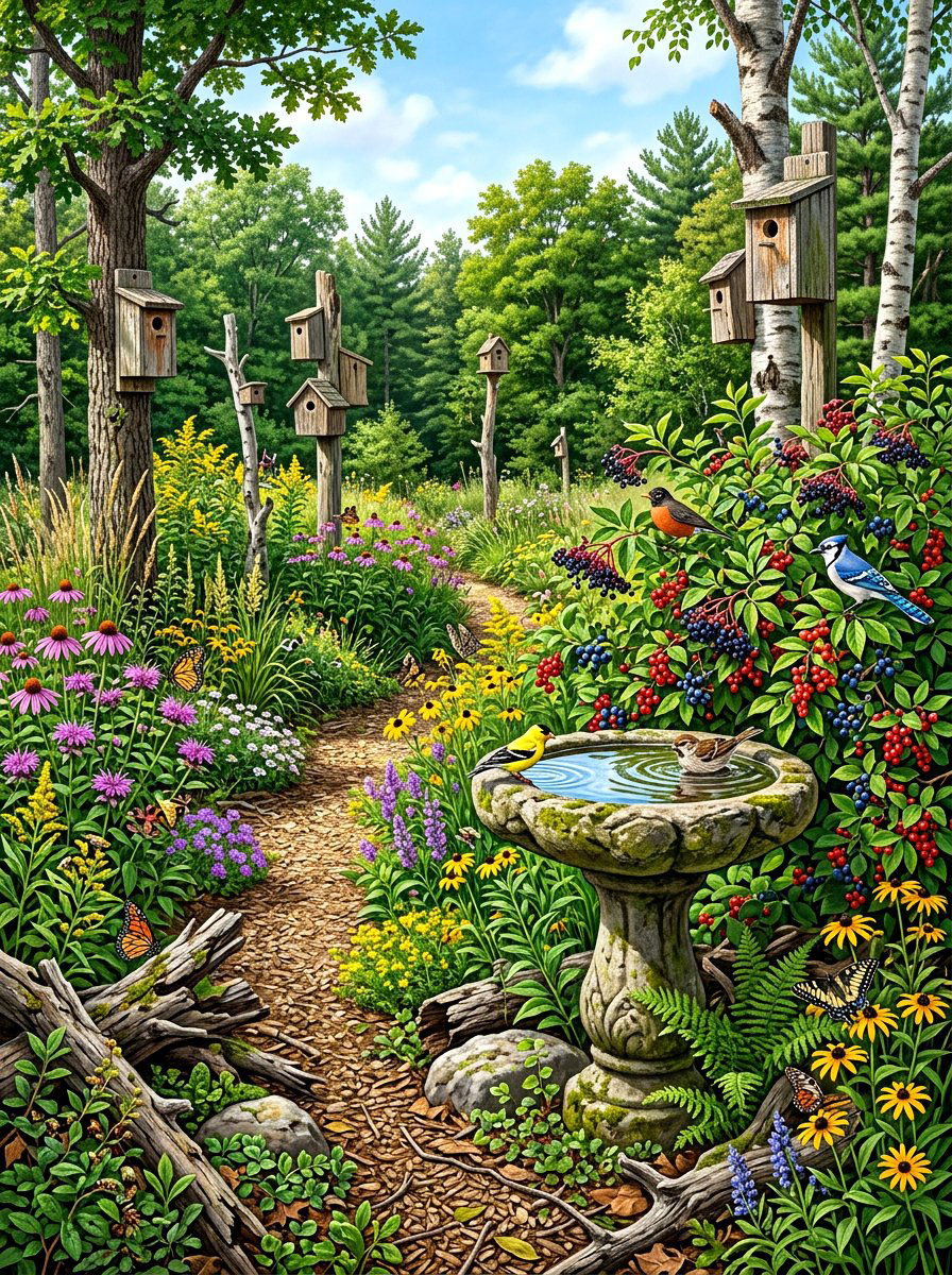 Wildlife Habitat Garden - 30 woodland backyard landscaping ideas
