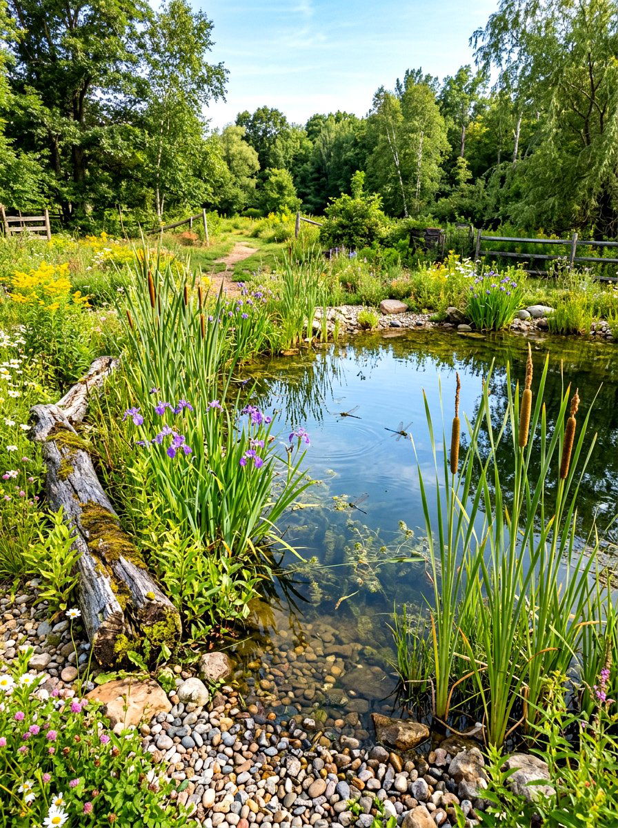 Wildlife Habitat Pond - 30 water feature landscaping ideas