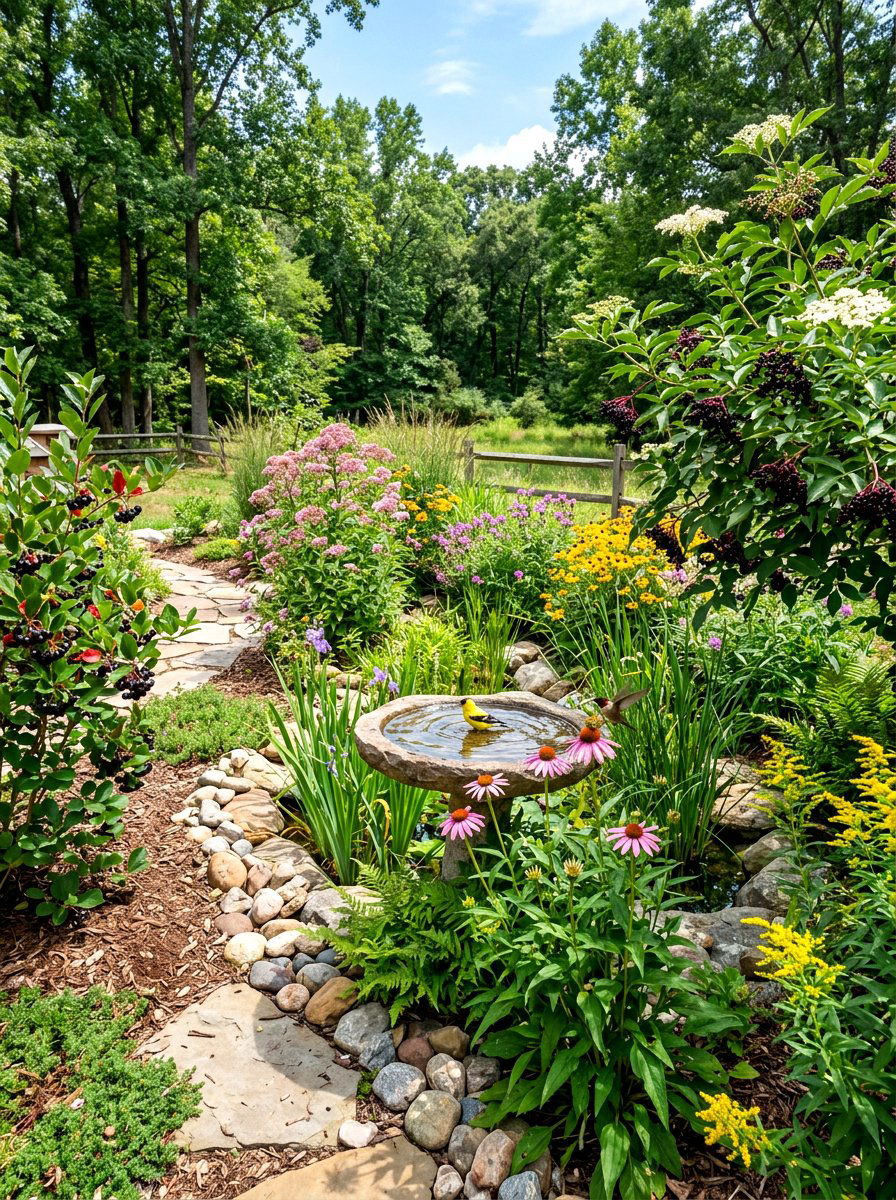 Wildlife Habitat Rain Garden - 30 rainwater garden ideas