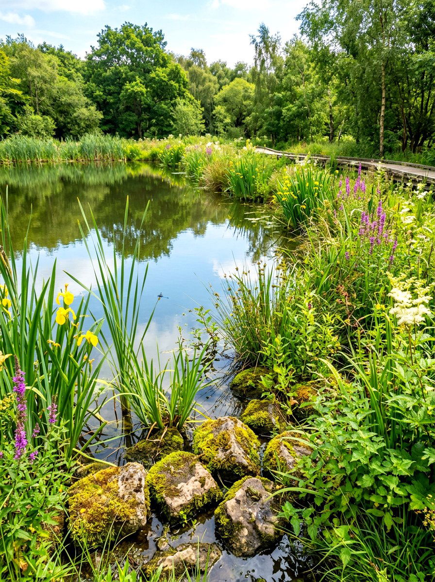 Wildlife Pond Edge - 30 meadow style backyard ideas