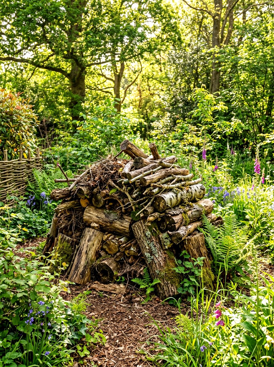 Wildlife habitat pile - 30 pollinator backyard garden ideas