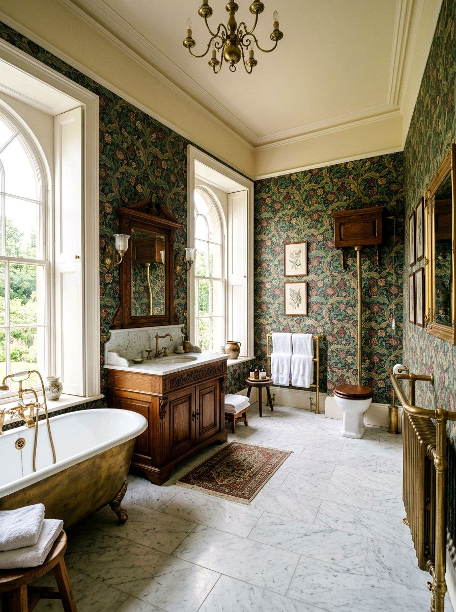 William Morris Bathroom - 30 vintage floral bathroom ideas